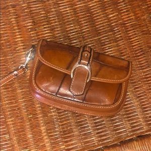 Dooney & Burke Brown Leather Wristlet